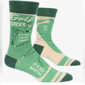 NWT Blue Q Men's Funny Novelty GOLF Crazy Crew Socks with Sayings fit sh…